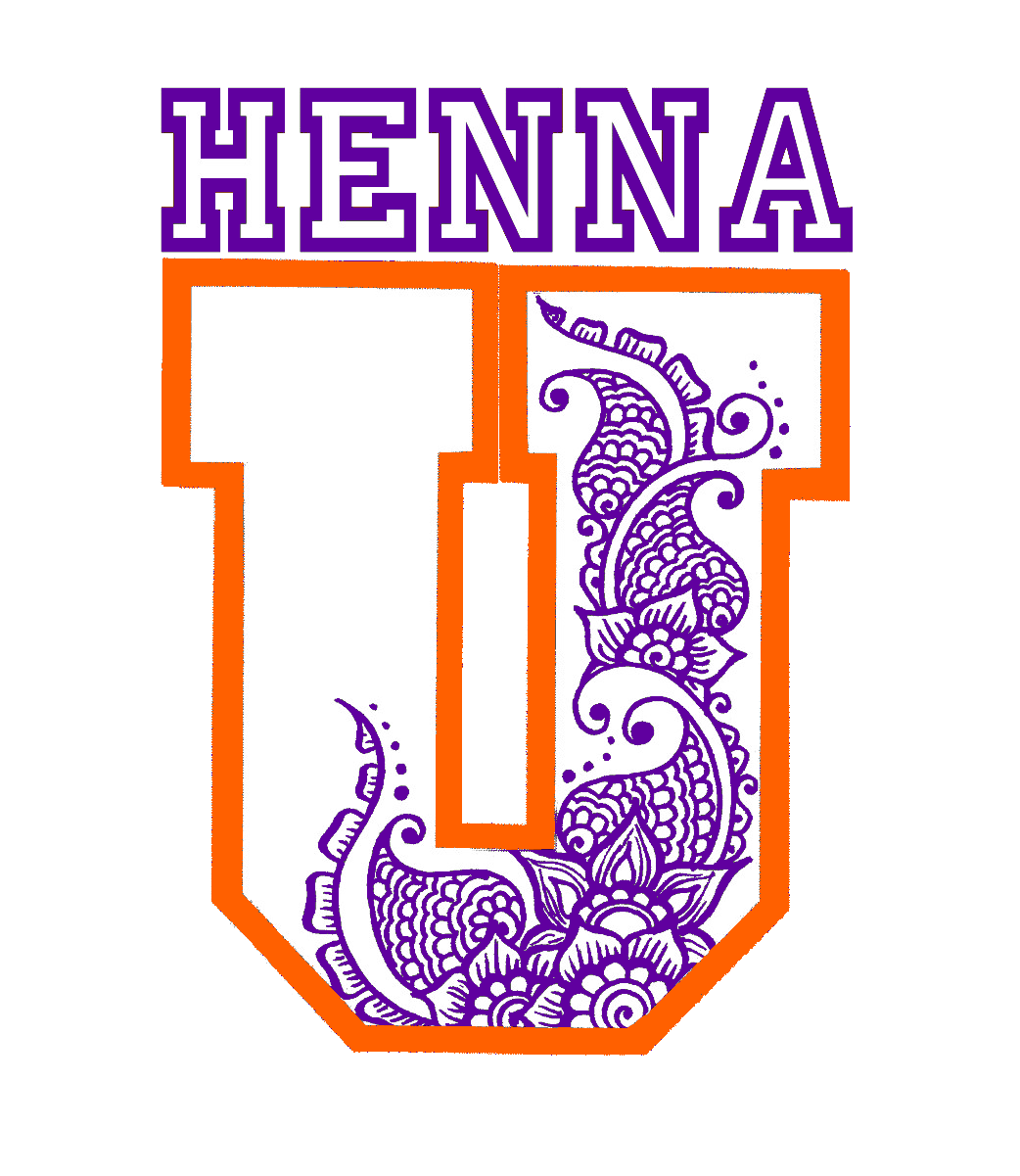 Henna U Logo with henna design inside the U