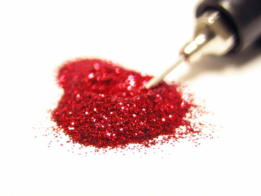 Lipstick Red: Cosmetic Body Safe Glitter in Precision Poof Bottle