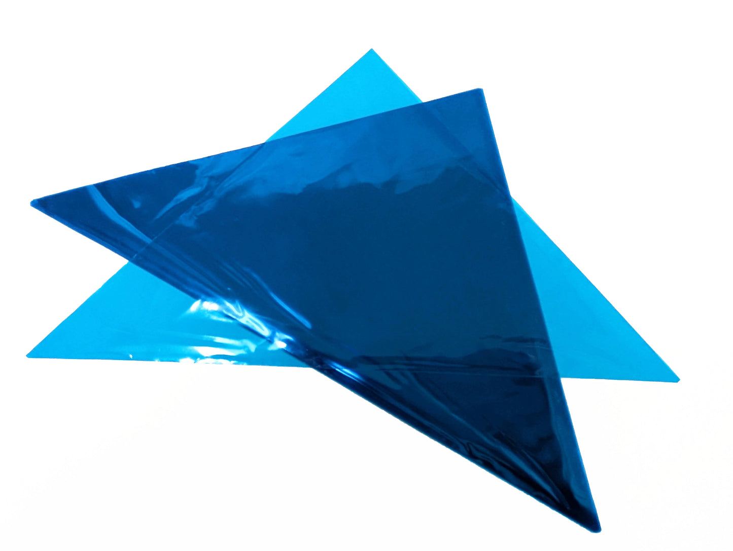 Triangle cello flats in a translucent cyan blue color