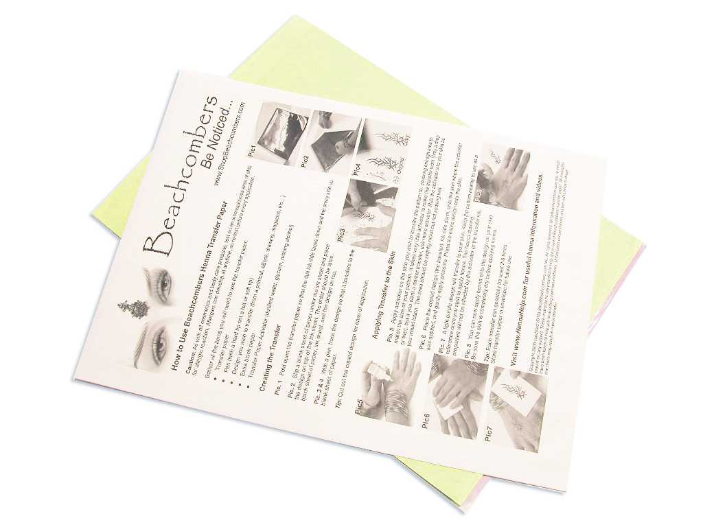 Henna Tattoo Transfer Paper and Activator