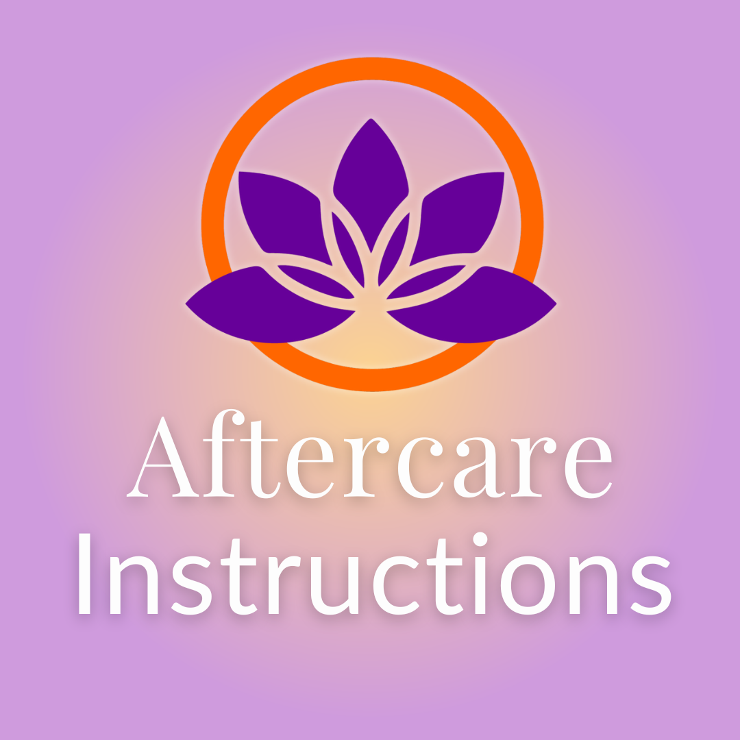 Graphic with Beachcombers Henna Lotus logo says Aftercare Instructions