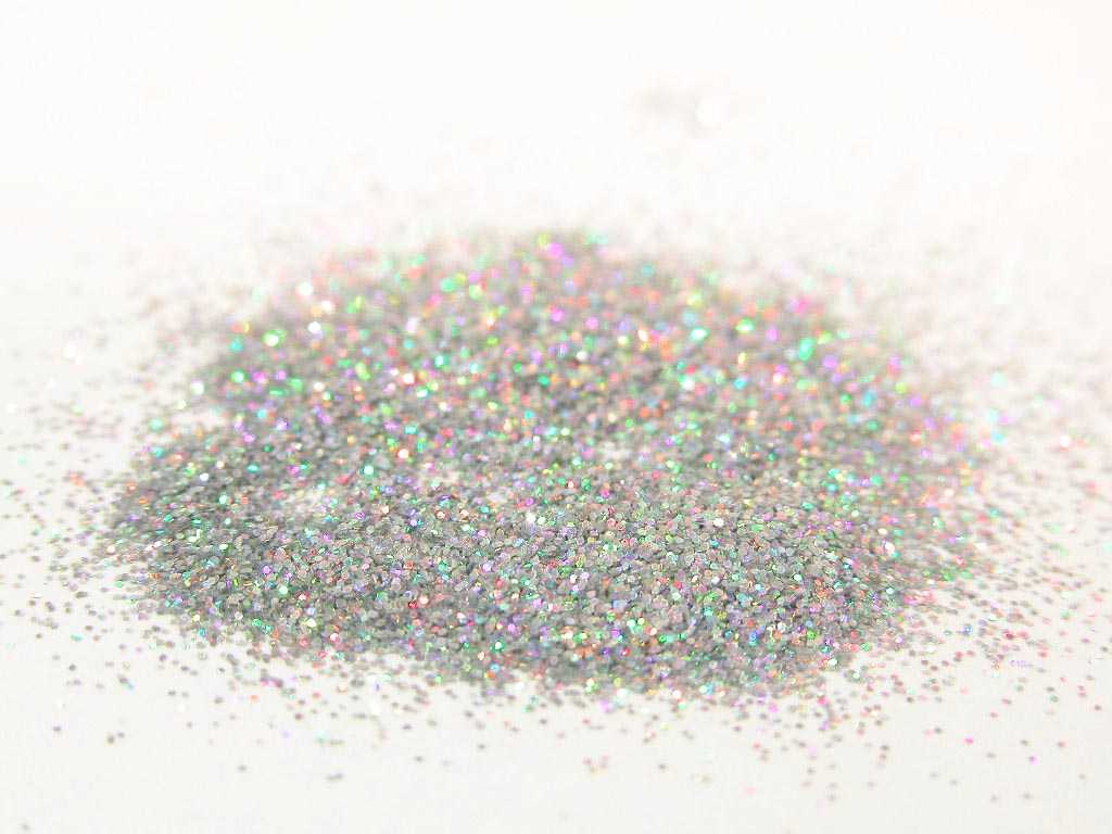 Extra fine silver glitter, cosmetic grade - picture of loose glitter