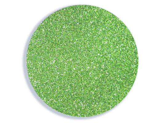 Extra fine tropical green glitter, cosmetic grade - picture of sample of glitter