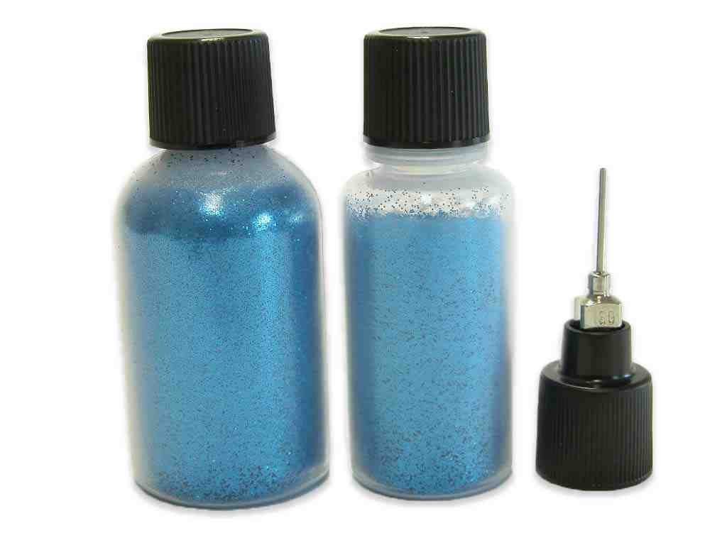 *LIMITED EDITION* Turquoise Blue Peacock: Cosmetic Body Safe Glitter in Precision Poof Bottle