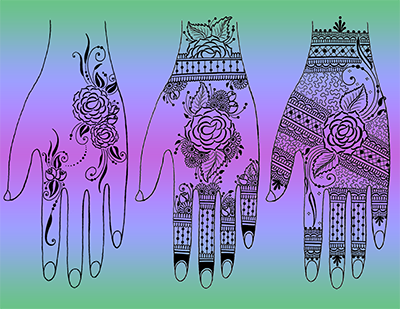Three Ways to Rock the Same Rose: September Mehndi Designs