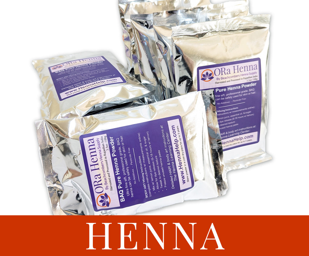 A kilo of BAQ henna for the hair in 10 individual henna bags.