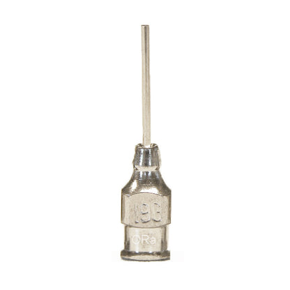 A single metal luer lock syringe tip for applicator bottles