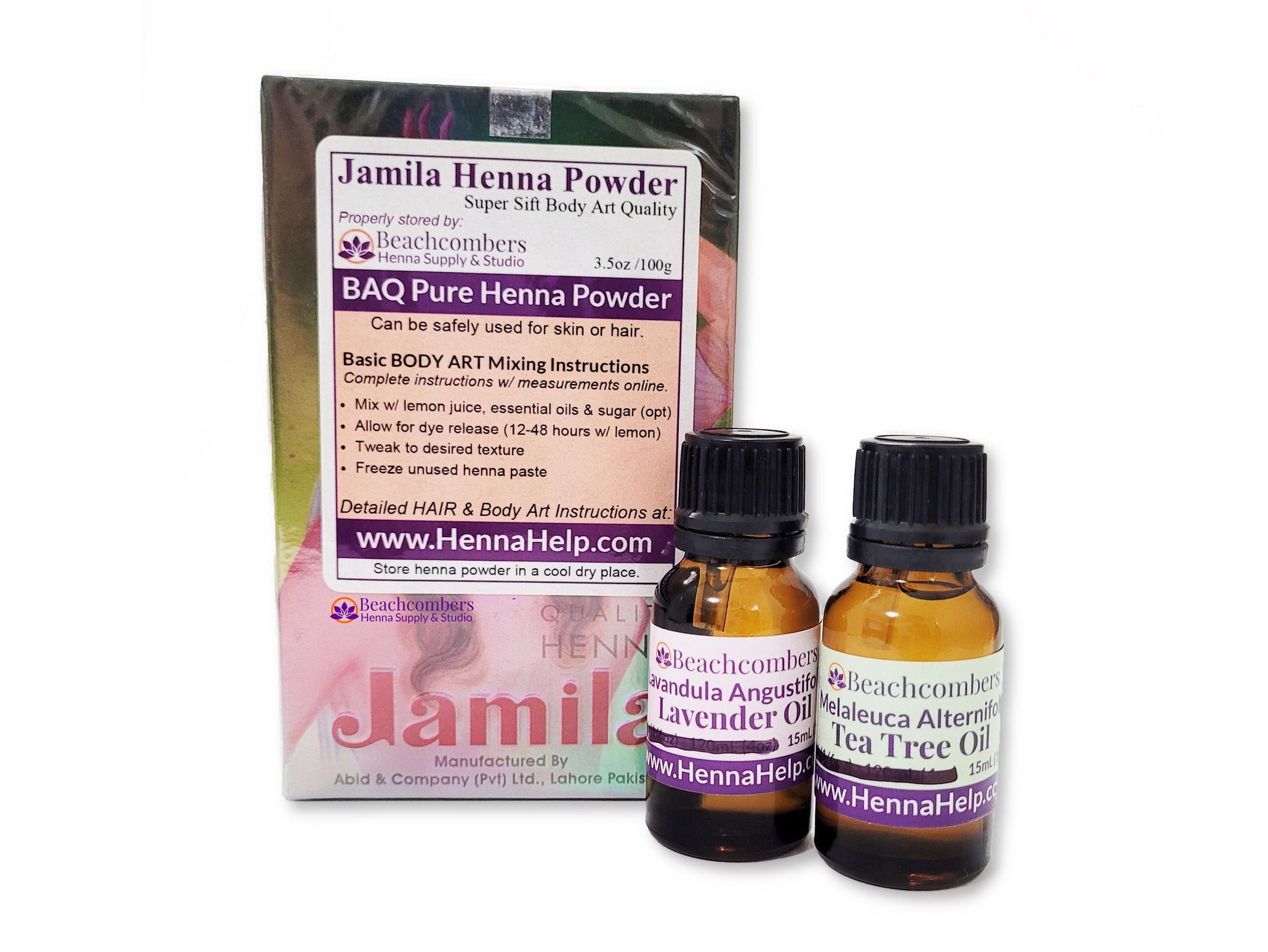 can i mix tea tree and lavender oil BAQ Jamila Henna and Oils Combo Pack – Beachcombers Henna Supply