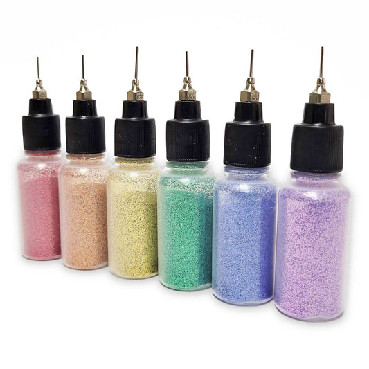 Pride Rainbow Glitter Pack: Cosmetic Body Safe Glitter for Henna in 6 Precision Poof Bottles