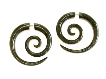 Funky Maori Pierced Spiral Organic Earrings